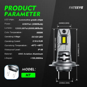 Żarówka Led H7 Fateeye A700-F10-H7 - dane techniczne