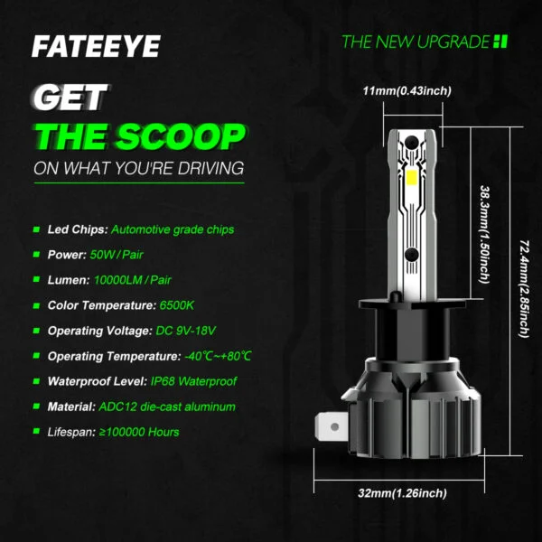 Żarówki LED H1 FateEye A700-F1-H1 - obrazek 2