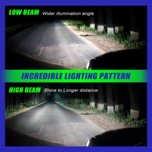 Żarówki LED HB3 9005 FateEye A700-F3-9005 - wzór świecenia na drodze