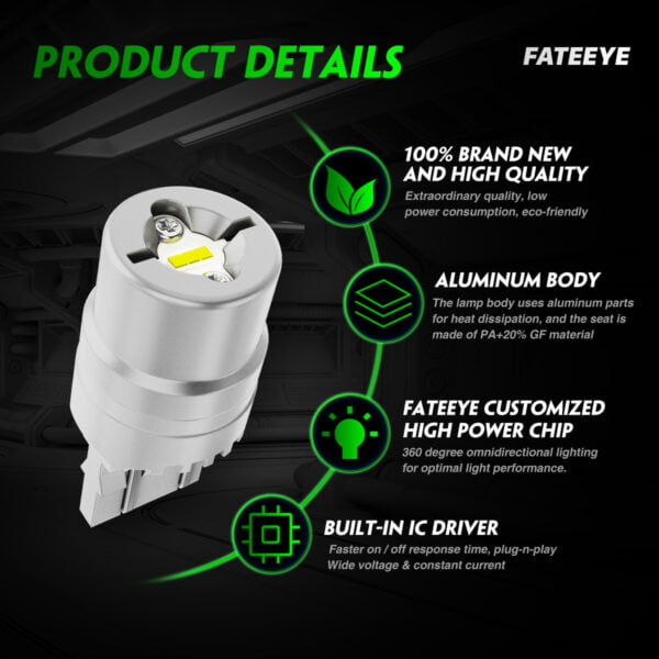 Żarówki LED FateEye W21W T20 białe A700-SL2-7440W - szczegóły produktu