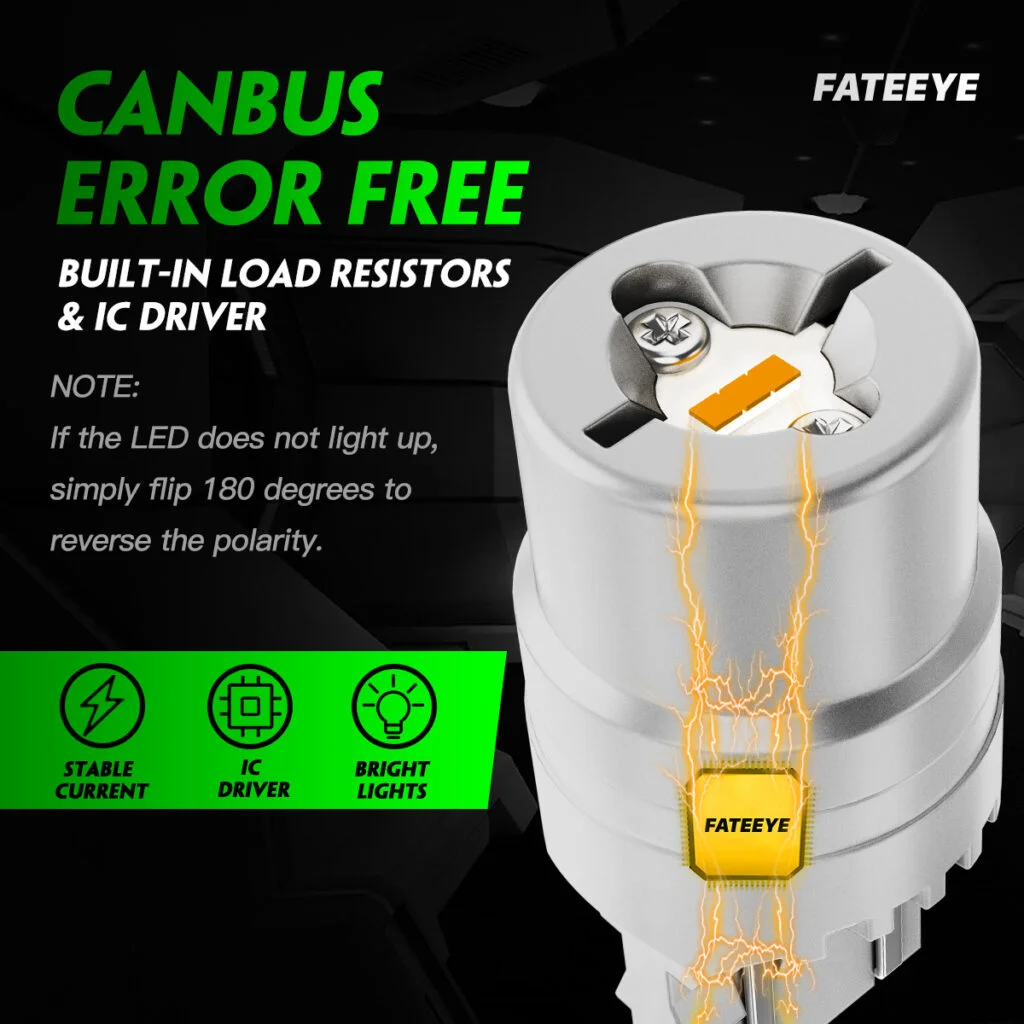 Żarówki LED FateEye W21W T20 białe A700-SL2-7440W - bez błędów CANBUS