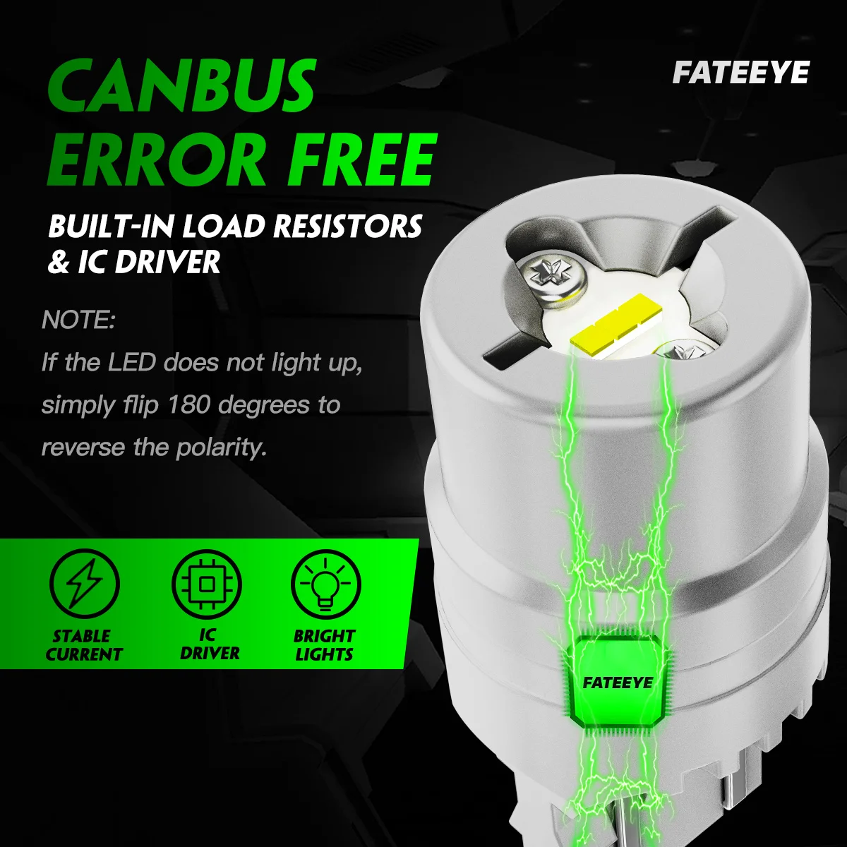 Żarówki LED FateEye W21W T20 pomarańczowe A700-SL2-7440W - bez błędów CANBUS