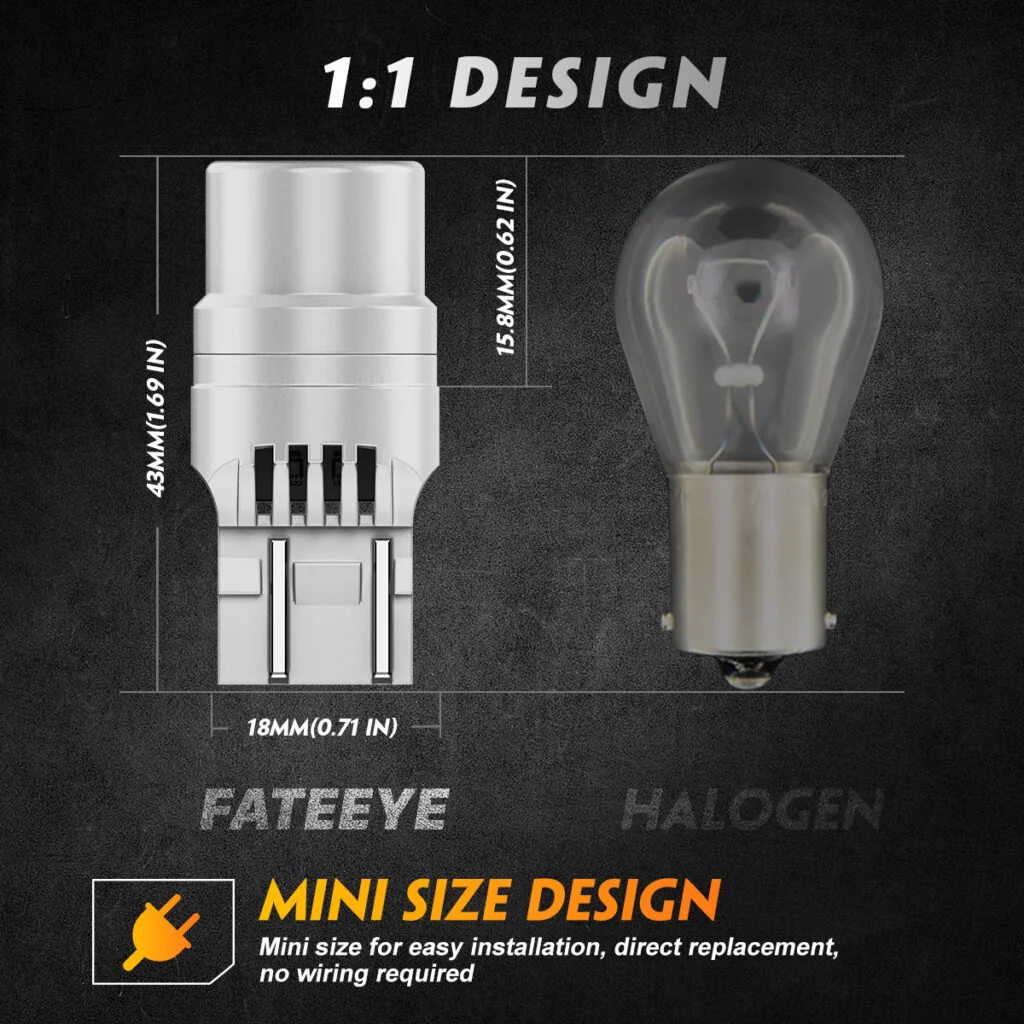 Żarówki LED FateEye W21W T20 pomarańczowe A700-SL2-7440W - wzór 1:1
