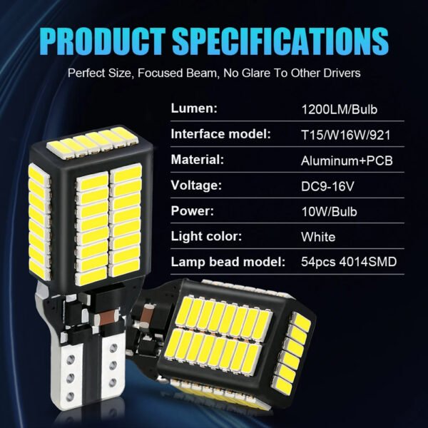 Żarówki LED T15 W16W CANBUS 1800 LM 54 SMD 4014