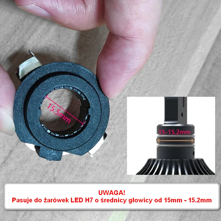 Adaptery do żarówek H7 LED - Mercedes BMW VW Opel - obrazek 3