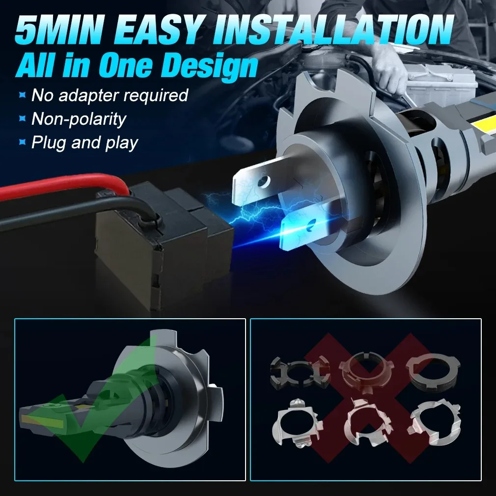 XSTORM A16 H7 LED 60W 20000LM 6500K - obrazek 5