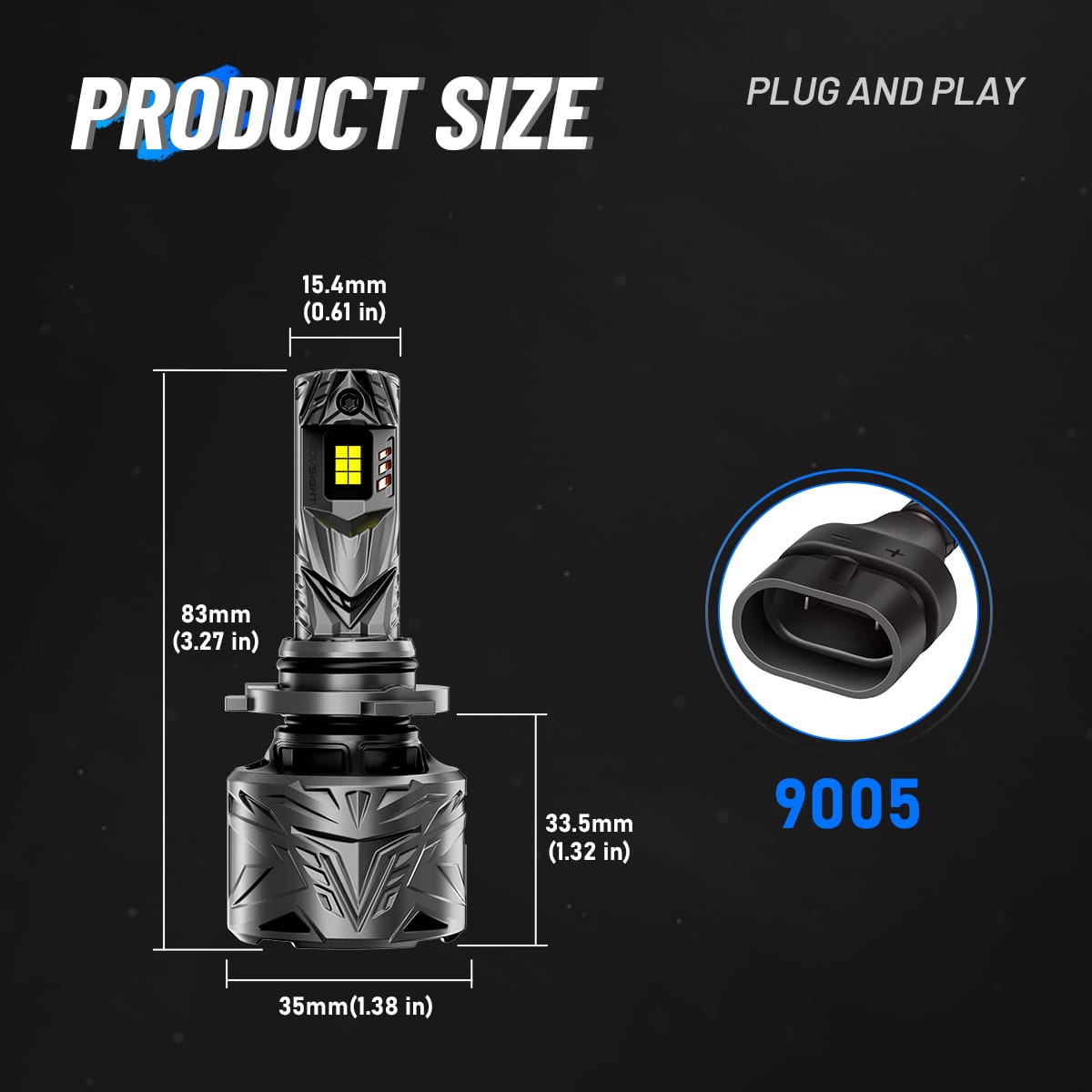 Żarówki LED Novsight N70 HB3 9005 240W - obrazek 2