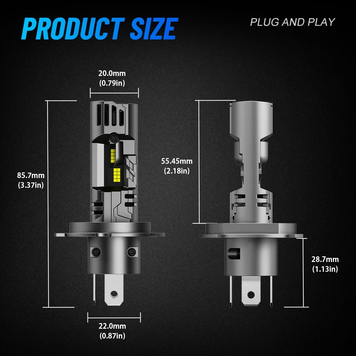 Żarówki LED Novsight N99 H4 100W - obrazek 3