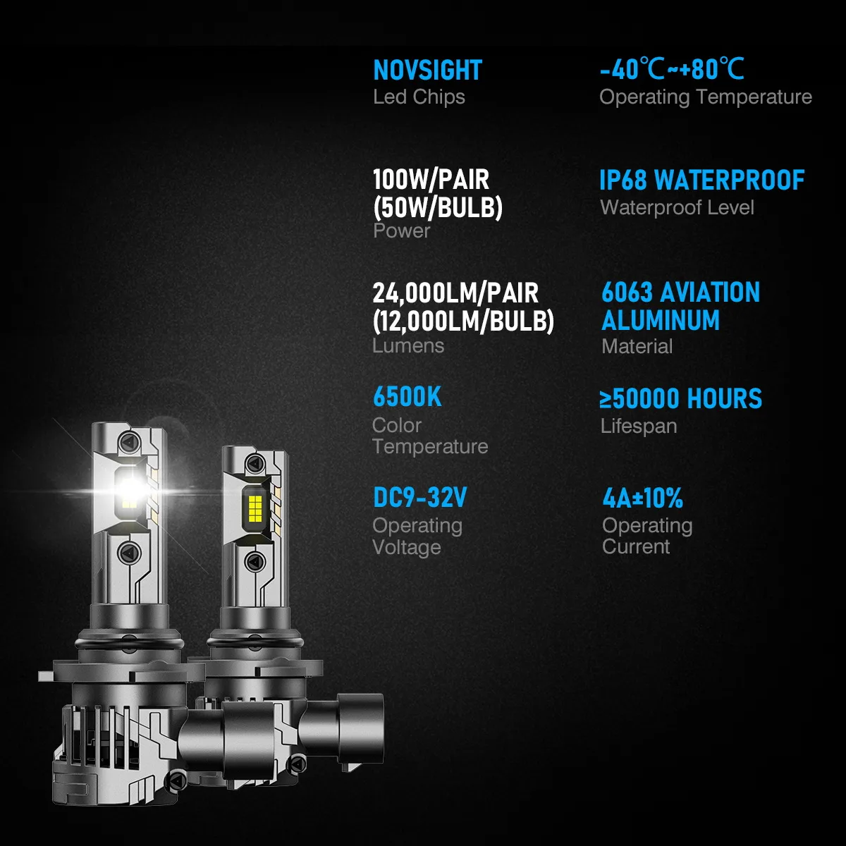 Novsight HB3 9005 N99 100W 6500K - obrazek 7