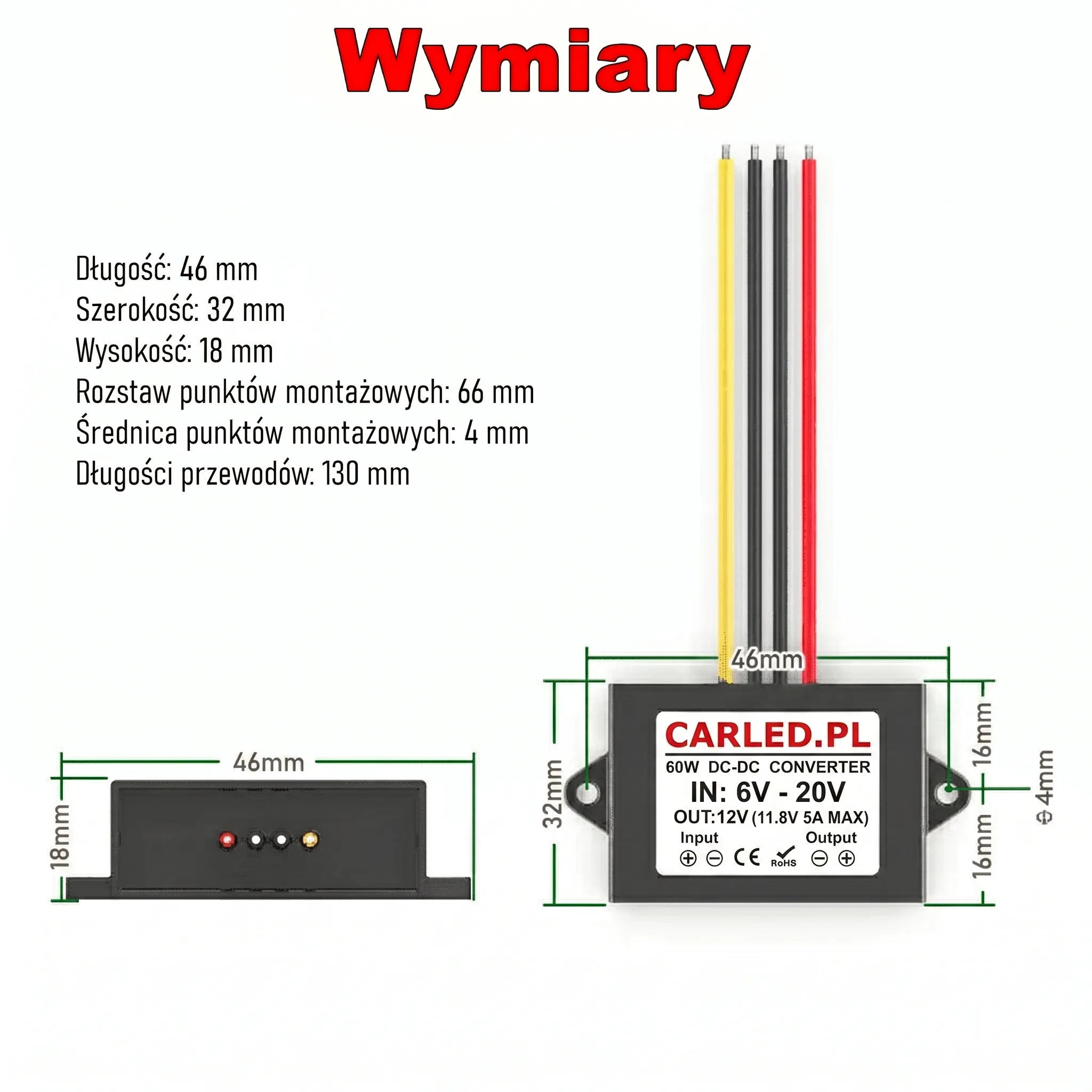 Stabilizator napięcia 12V (6V-20V) na 11.8V 5A 60W step-up/step-down (buck-boost) - obrazek 5